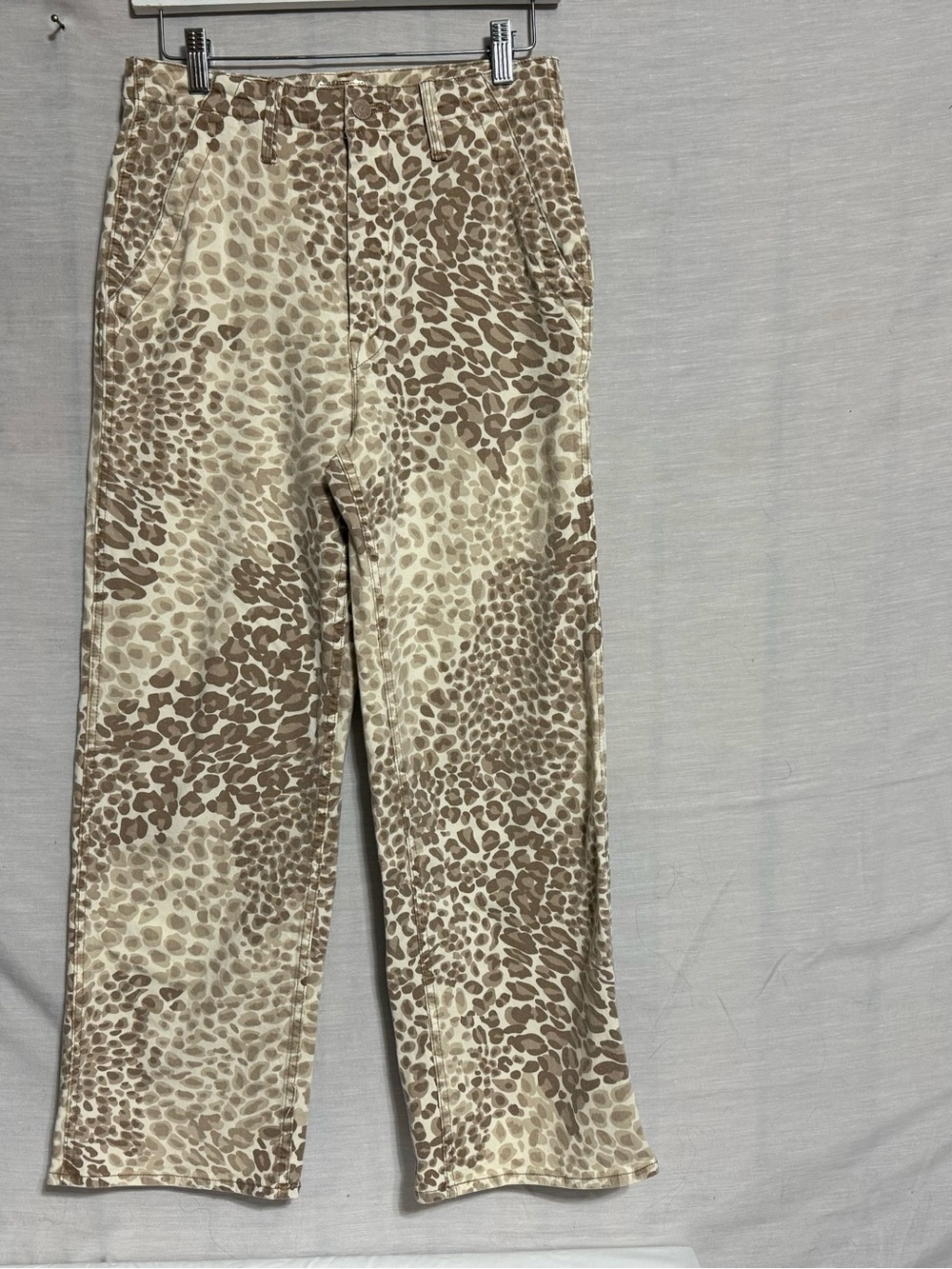 MOTHER The Major Zip Ankle Spot On Leopard Print Pants Size 26